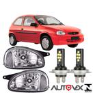 Par farol corsa wind 1994 a 2000 cromado vidro super branca led