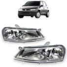 Par Farol Cromado Chevrolet Celta 2000 A 2006