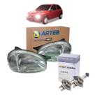Par Farol Cromado Lente De Vidro Lampadas H4 Kit Nova Corsa 1994 A 2000 Kit2616