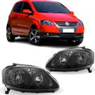 Par farol crossfox 2003 a 2009 máscara negra foco duplo