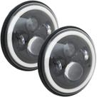 Par Farol de Led 7 Pol Angel Eye 60W Drl Seta Jeep Troller Fusca Kombi Wrangler Harley Rayx Lt1013