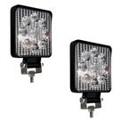PAR FAROL DE LED AUXILIAR QUADRADO 27W 9 LEDS TROLLER OFF-ROAD CARRO 4x4 LE-6711 -1012