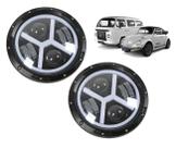 Par Farol de Led Redondo 7 Polegadas Angel Eyes Drl Seta Par Farol de Led Redondo 7 Polegadas Angel Eyes Drl Seta