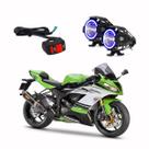 Par Farol de Milha Angel Eye U7 Azul para Moto Kawasaki NINJA ZX 6R 636CC 2005 2006