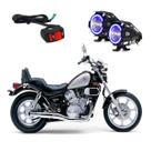 Par Farol de Milha Angel Eye U7 Azul para Moto Kawasaki Vulcan 750CC 1991 1992 1993 1994 1995 1996 1997 1998