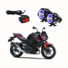 Par Farol de Milha Angel Eye U7 Azul para Moto Kawasaki Z 400 48 CV 2019