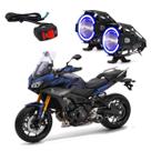 Par Farol de Milha Angel Eye U7 Azul para Moto MT 09 Tracker 2015 2016 2017 2018 2019