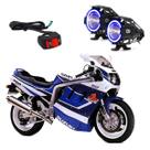 Par Farol de Milha Angel Eye U7 Azul para Moto Suzuki GSX R 1100 1991 1992 1993 1994 1995 1996 1997 1998 1999 2000