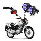Par Farol de Milha Angel Eye U7 Mini Azul para Moto CG 150 CARGO 2014 2015 2016 2017 2018 2019 2020 2021 2022