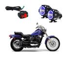 Par Farol de Milha Angel Eye U7 Mini Azul para Moto Kawasaki Vulcan 800CC 1999 2000 2001 2002 2003 até 2022