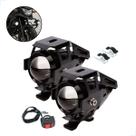 Par Farol de Milha Moto LED U5 Angel Eye Auxiliar Super Brilho 6000K