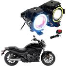 Par Farol de Milha para Moto Honda CTX 700N 2014 Angel Eye U7 Mini
