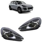 Par Farol Dianteiro Cayenne 2014 2015 2016 2017 Full Led Máscara Cromada Lente Lisa Acrílico