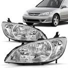 Par Farol Dianteiro Cromado Civic 2004 2005 2006