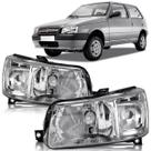 Par Farol Dianteiro Cromado Fiat Uno Fiorino 2004 a 2013