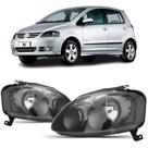Par Farol Dianteiro Fox 2006 á 2009 Foco Duplo Máscara Negra