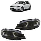 Par Farol Dianteiro Golf Tsi 2013 2014 2015 2016 2017 Máscara Negra Friso Cromado Com Led