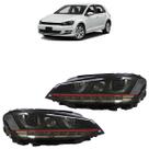 Par Farol Dianteiro Golf Tsi 2013 2014 2015 2016 2017 Máscara Negra Friso Vermelho Led