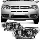 Par Farol Dianteiro Palio G3 Máscara Cromada 2004 a 2014