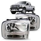 Par farol f250/f350/f4000 2006 a 2011 cromado lente lisa