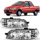 Par Farol Fiat Strada 2001 02 03 04 05 06 2007 G2 CROMADO