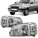 Par Farol Fiat Uno Mille Fire Lado Direito e Lado Esquedo Economy Fiorino Cromado 2004 a 2014