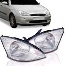 Par farol focus 1998 a 2004 eletrico mascara cromada