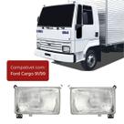 Par Farol Ford Cargo 1991 A 99 Antigo Lente Vidro Retangular