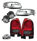 Par Farol Gol G4 Mascara Cromada + Par Lanterna Fumê + Milha Par Farol Gol G4 Mascara Cromada + Par Lanterna Fumê + Milha