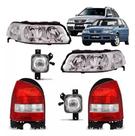 Par Farol Gol G4 Mascara Cromado + Par Lanterna Bic + Milha