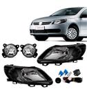 Par Farol Gol G5 Foco Simples Másc Negra + Kit Milha chicote