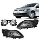 Par Farol Gol G5 Foco Simples Máscara Negra + Par Milha