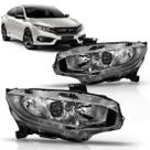 Par Farol Honda Civic 2017 2018 Com Led Mascara Cromada