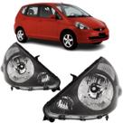 Par farol honda fit 2003 04 05 06 07 2008 máscara negra