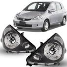 Par farol honda fit 2003 04 05 06 2007 mascara negra