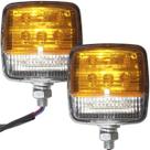 Par Farol Led Empilhadeira Pisca Seta Ré Universal Iluminação 39W Sinalizador Quadrado Rayx Lt2031