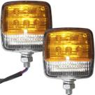 Par Farol Led Empilhadeira Pisca Seta Ré Universal Iluminação 39W Sinalizador Quadrado Rayx Lt2031
