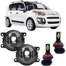 Par farol milha citroen c3 picasso 2011 a 2016 e super branca led