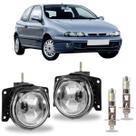 Par farol milha fiat brava 1999 ate 2003 com led vidro