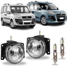 Par farol milha fiat doblo 2001 ate 2021 com led vidro
