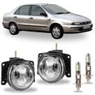 Par farol milha fiat marea 1998 ate 2007 com led vidro
