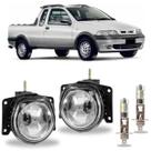 Par farol milha fiat siena g2 2001 ate 2007 com led vidro