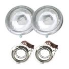 Par farol olho de boi vw fusca serie 1 1963 até 1972 + par soquete com contato
