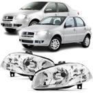 Par farol palio g4 2008 2016 mascara cromada foco simples