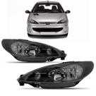 Par Farol Peugeot 206 2004 A 2012 Mascara Negra Foco Duplo