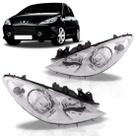 Par farol peugeot 307 2007 a 2011 eletrico cromado c/auxiliar