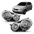 Par farol polo hatch sedan 2003 2004 2005 2006 cromado novo