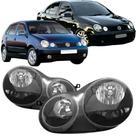 Par farol polo hatch sedan mascara negra 2003 2004 2005 2006