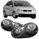 Par farol polo sedan 2003 2004 2005 2006 mascara negra Par farol polo sedan 2003 2004 2005 2006 mascara negra