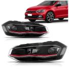 Par Farol Polo Virtus 2018 a 2022 Com Friso Vermelho Com Led Par Farol Polo Virtus 2018 a 2022 Com Friso Vermelho Com Led